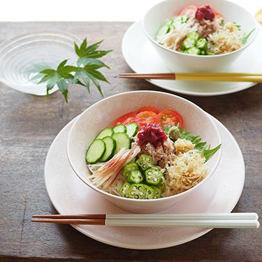 126_梅とツナのサラダそうめん