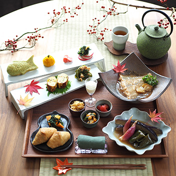 53_柿と春菊の白味噌ごま和え