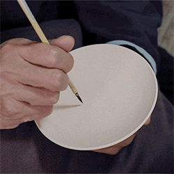 たち吉 鳥獣戯画シリーズ　カエルの描写工程