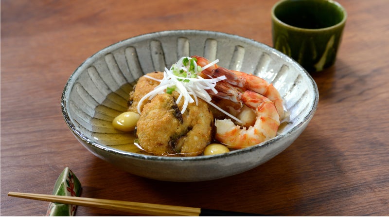 粉引彫文　盛り付けイメージ