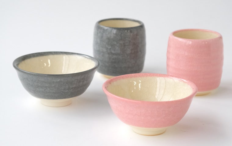 京焼・清水焼のご飯茶碗と湯呑 パートナーと色違いもおすすめ