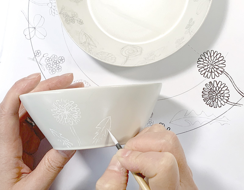 Re-食器 花々をうつわに描く